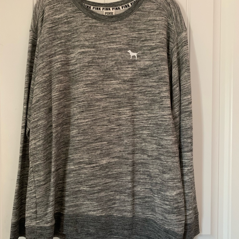 Victoria Secret PINK grey and white sweatshirt in womens